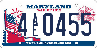 MD license plate 4AE0455
