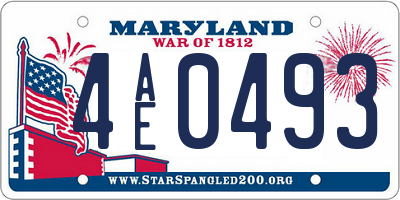 MD license plate 4AE0493