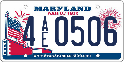 MD license plate 4AE0506