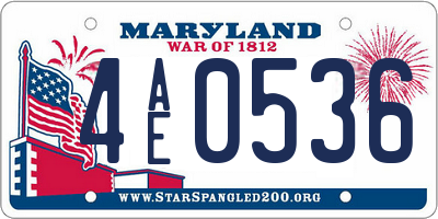 MD license plate 4AE0536
