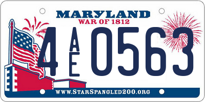MD license plate 4AE0563