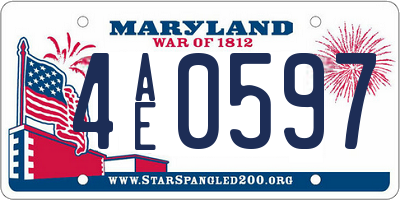 MD license plate 4AE0597