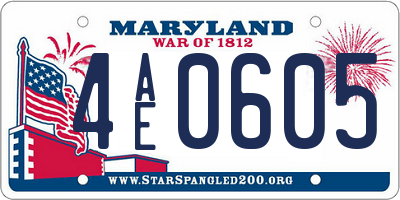 MD license plate 4AE0605