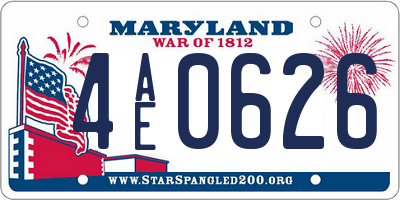 MD license plate 4AE0626