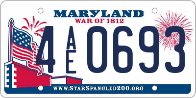 MD license plate 4AE0693