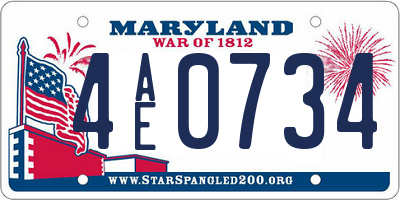 MD license plate 4AE0734