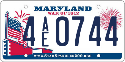 MD license plate 4AE0744