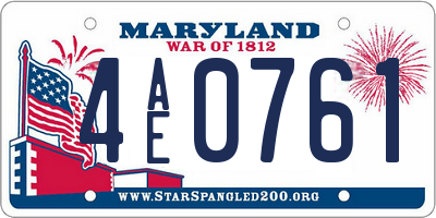MD license plate 4AE0761
