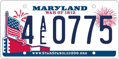 MD license plate 4AE0775