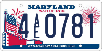 MD license plate 4AE0781