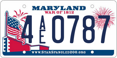 MD license plate 4AE0787