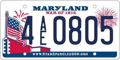 MD license plate 4AE0805