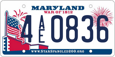 MD license plate 4AE0836