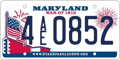 MD license plate 4AE0852