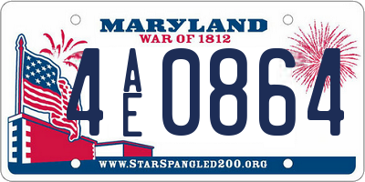 MD license plate 4AE0864