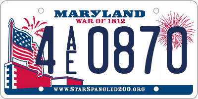 MD license plate 4AE0870