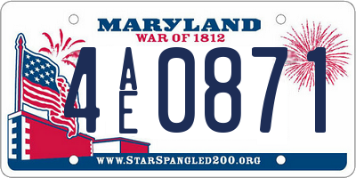 MD license plate 4AE0871