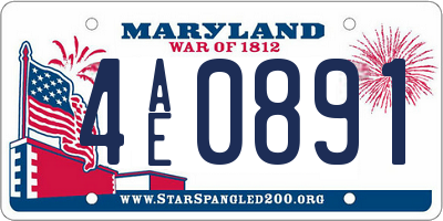 MD license plate 4AE0891