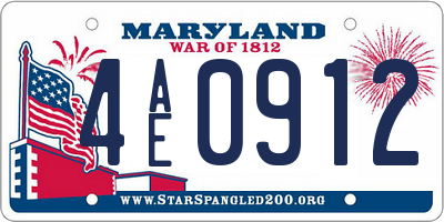 MD license plate 4AE0912