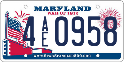 MD license plate 4AE0958