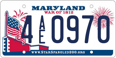MD license plate 4AE0970