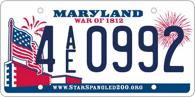 MD license plate 4AE0992