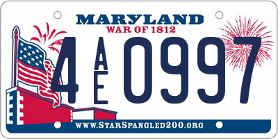 MD license plate 4AE0997