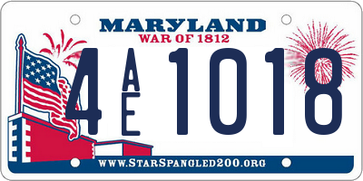 MD license plate 4AE1018