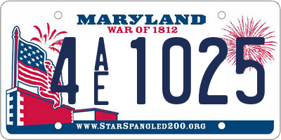 MD license plate 4AE1025