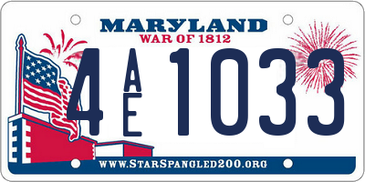 MD license plate 4AE1033