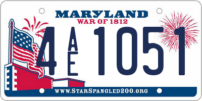 MD license plate 4AE1051