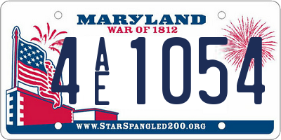 MD license plate 4AE1054