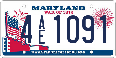 MD license plate 4AE1091