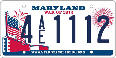 MD license plate 4AE1112