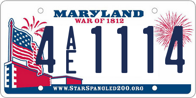 MD license plate 4AE1114