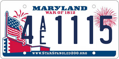 MD license plate 4AE1115