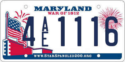 MD license plate 4AE1116