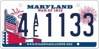 MD license plate 4AE1133