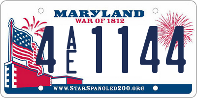 MD license plate 4AE1144