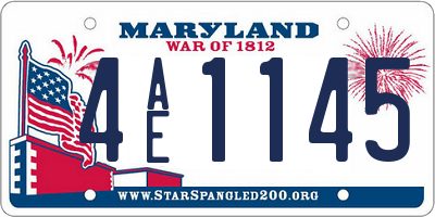 MD license plate 4AE1145