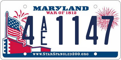 MD license plate 4AE1147