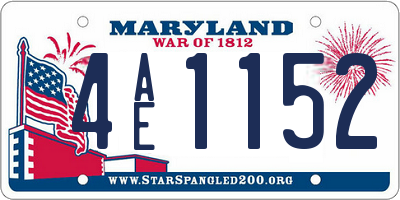 MD license plate 4AE1152