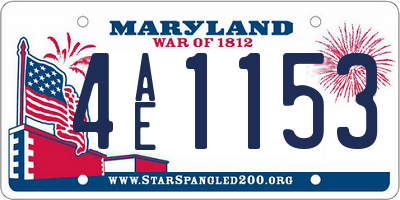 MD license plate 4AE1153