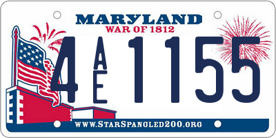 MD license plate 4AE1155