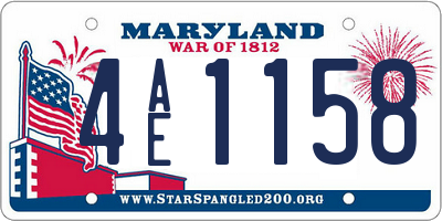 MD license plate 4AE1158
