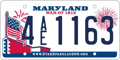MD license plate 4AE1163