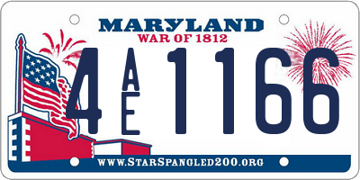 MD license plate 4AE1166