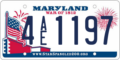 MD license plate 4AE1197