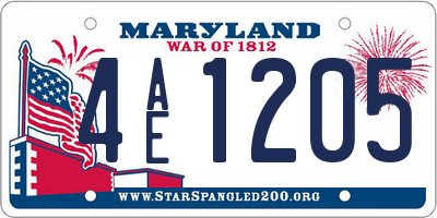 MD license plate 4AE1205