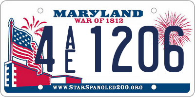 MD license plate 4AE1206